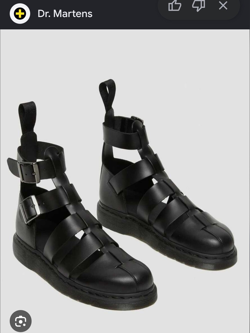 Dr. Martens Black Leather Gladiator Sandals